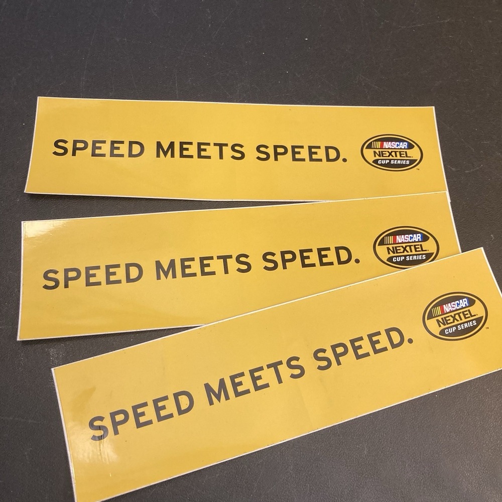 NASCAR Nextel Cup Series Vtg Bumper Sticker Decal Lot of 3 Speed Meets Speed Ylw